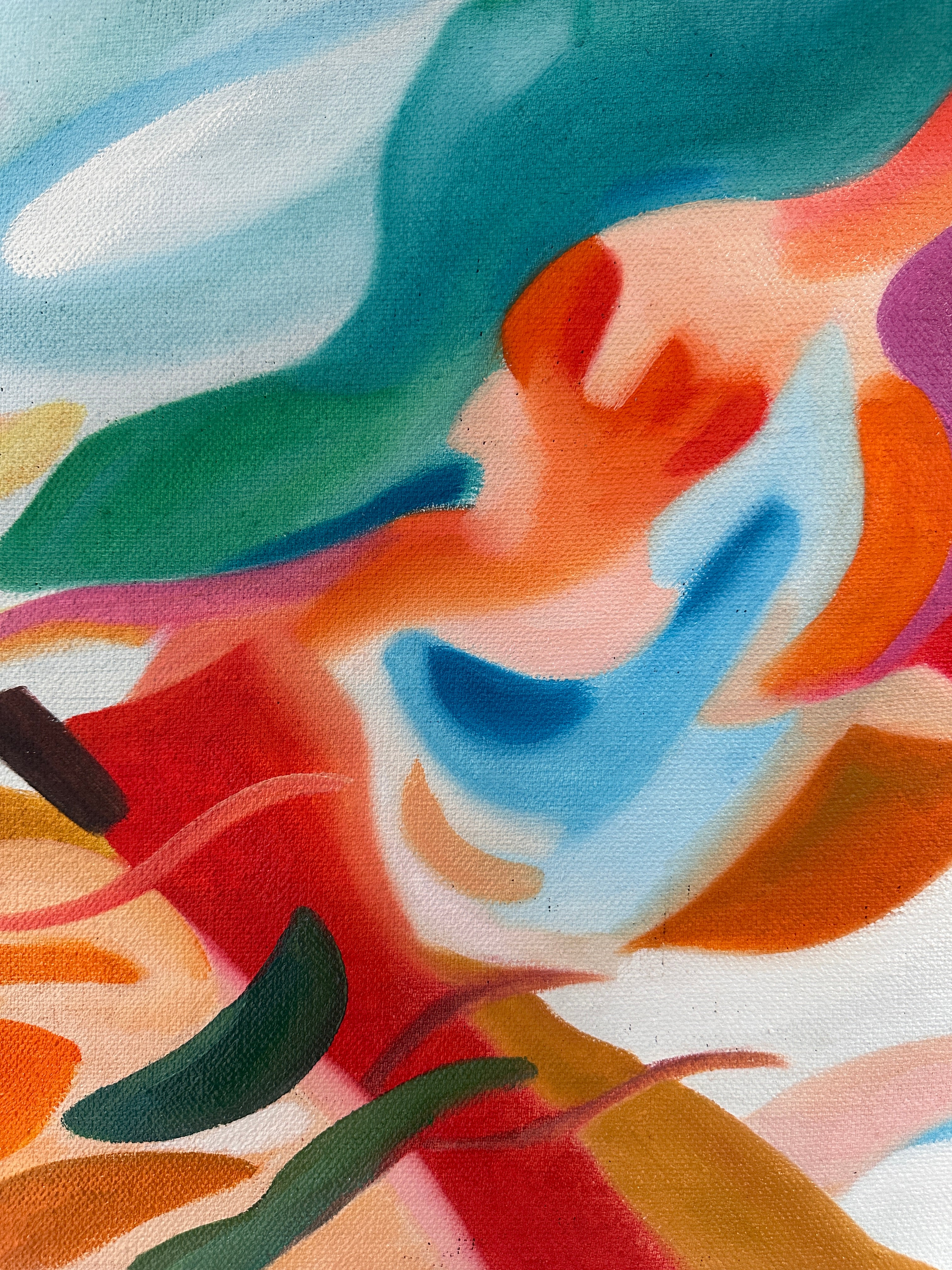 detail of courtenay kusitor abstract painting 