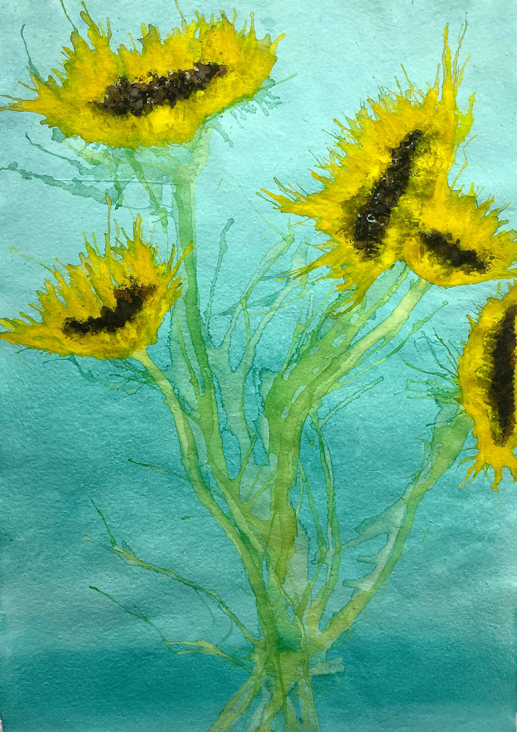 Lofty Sunflowers - Original Abstract Art