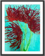 Red Wildflowers - Abstract Art Print