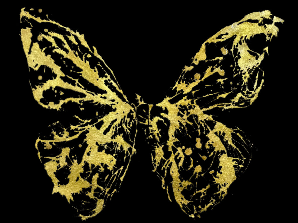 gold butterfly artwork print 