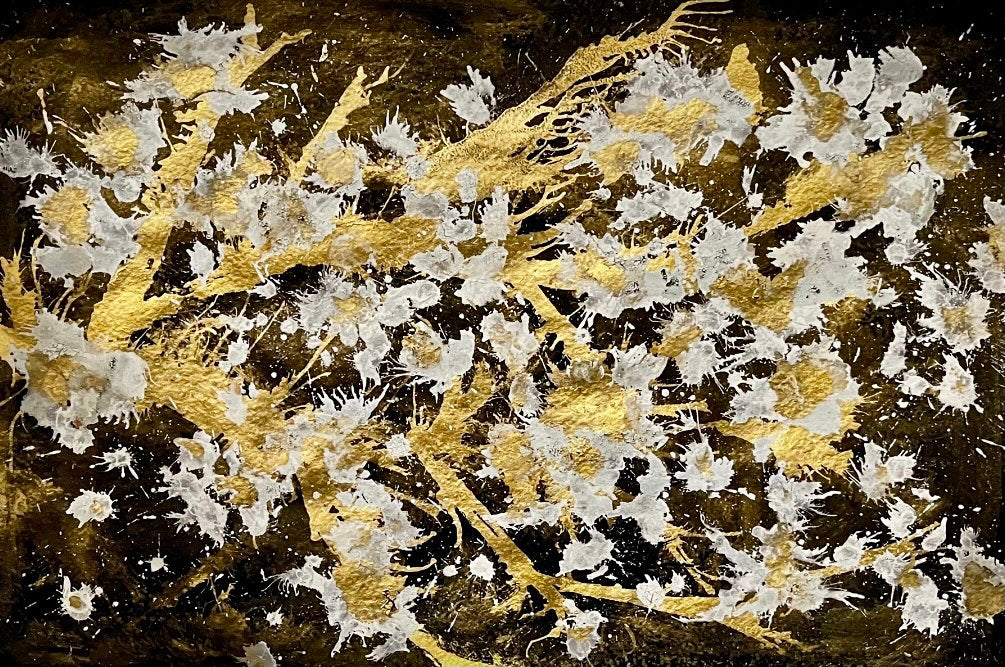 Looking Up At Blossom - Original Abstract Art Painting