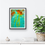 Orange Wildflowers - Abstract Art Print